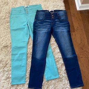 6 pair skinny stretchy jeans worn once $5 a pair